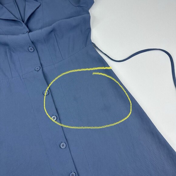 Everlane‎ Women's Dusty Blue The Japanese GoWeave Notch Shirt Dress 0/C34.75 - Picture 11 of 13